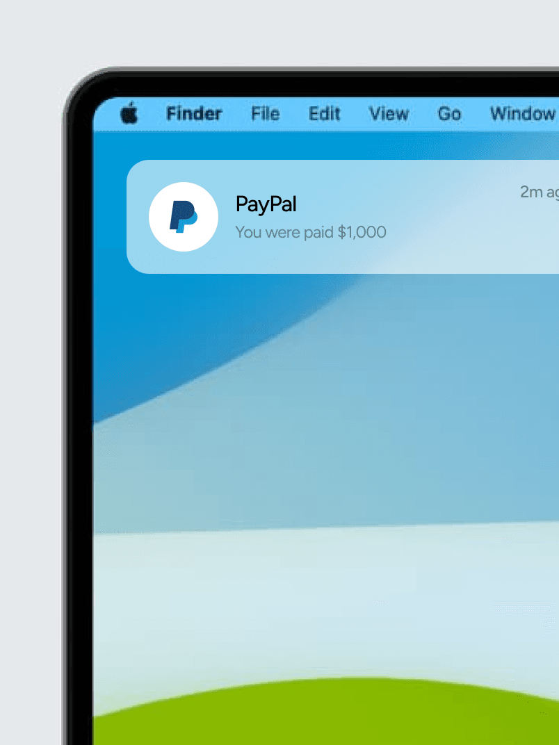 One payment notification received
