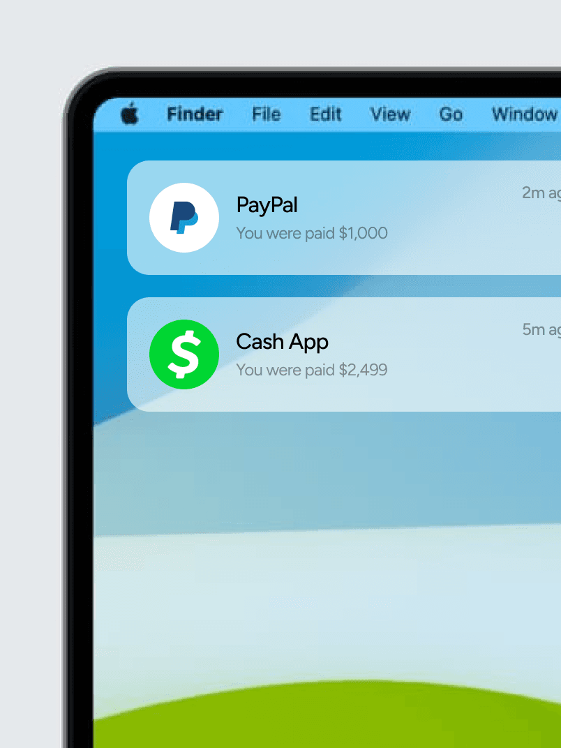 Two payment notifications received